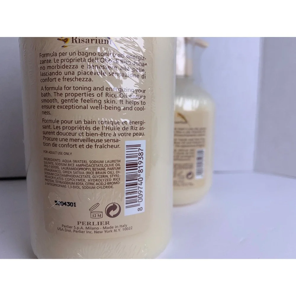 PERLIER‎ Risarium Rice Oil Bath Shower Cream 16.9oz & Liquid Soap 8.4oz Set New